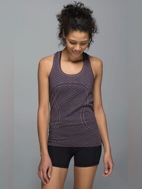 Lululemon Swiftly Tech Racerback In Heathered Black Cherry Size 2